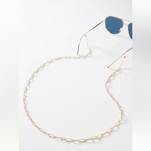 Anthropologie Gold Chain Eyeglass Holder, Gold, OneSize EUC